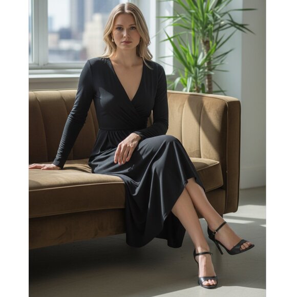 GIORGIO ARMANI Satin-jersey midi dress Size 40 IT, 4 US NEW - Picture 4 of 13